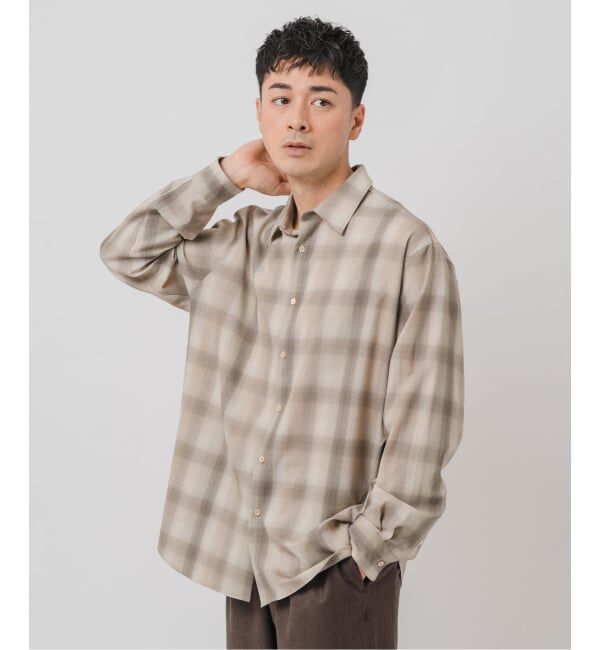 EDIFICE「SUPER 120&rsquo;s ウール チェック レギュラー シャツ」|シャツ・ブラウス|