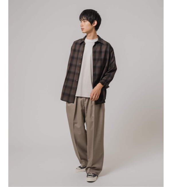 EDIFICE「SUPER 120&rsquo;s ウール チェック レギュラー シャツ」|シャツ・ブラウス|