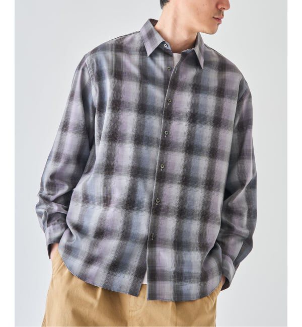 EDIFICE「SUPER 120&rsquo;s ウール チェック レギュラー シャツ」|シャツ・ブラウス|グレーA