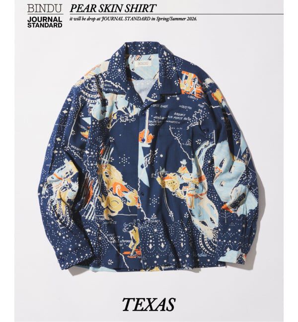 JOURNAL STANDARD「BINDU / ビンドゥー 別注 Pear skin 長袖シャツ」|シャツ・ブラウス|ブルー
