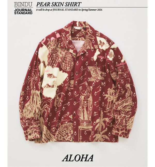 JOURNAL STANDARD「BINDU / ビンドゥー 別注 Pear skin 長袖シャツ」|シャツ・ブラウス|ボルドー