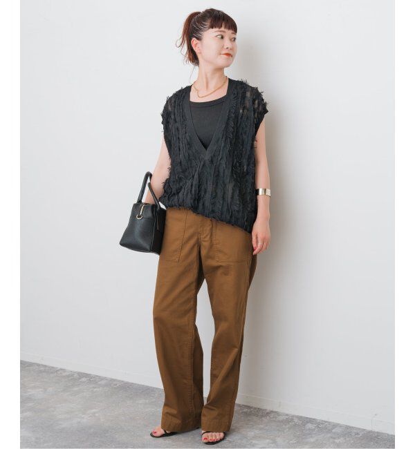 Spick and Span「《追加》フリンジニットベスト」|ベスト・ジレ|