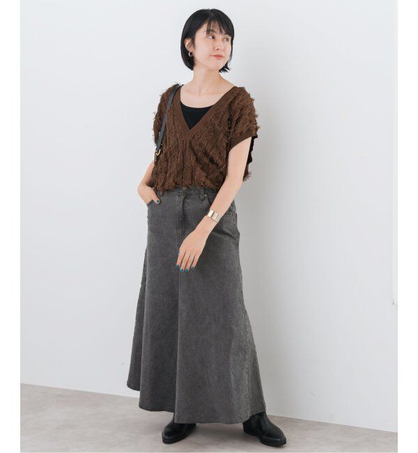 Spick and Span「《追加》フリンジニットベスト」|ベスト・ジレ|