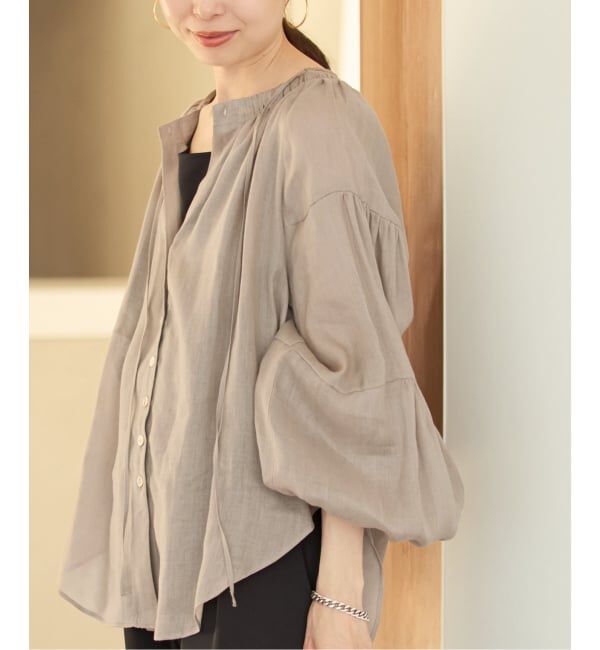 NOBLE「《予約・セットアップ対応》ラミーリヨセルツイルギャザーブラウス」|シャツ・ブラウス|