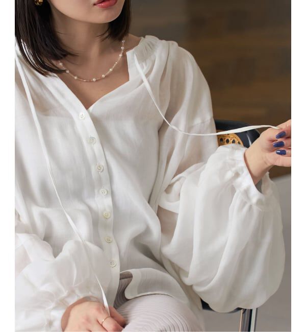 NOBLE「《予約・セットアップ対応》ラミーリヨセルツイルギャザーブラウス」|シャツ・ブラウス|