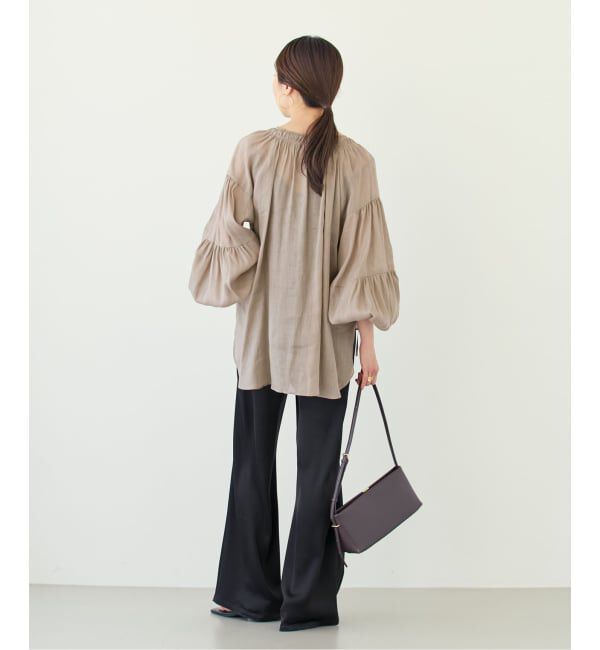 NOBLE「《予約・セットアップ対応》ラミーリヨセルツイルギャザーブラウス」|シャツ・ブラウス|