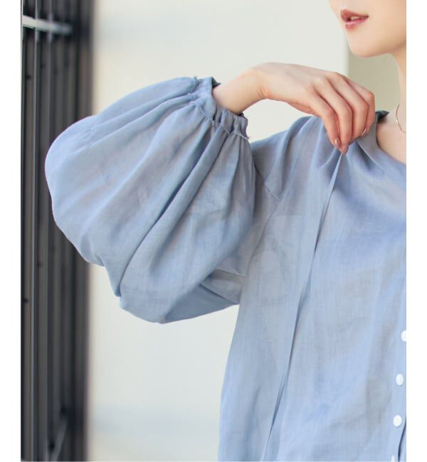 NOBLE「《予約・セットアップ対応》ラミーリヨセルツイルギャザーブラウス」|シャツ・ブラウス|