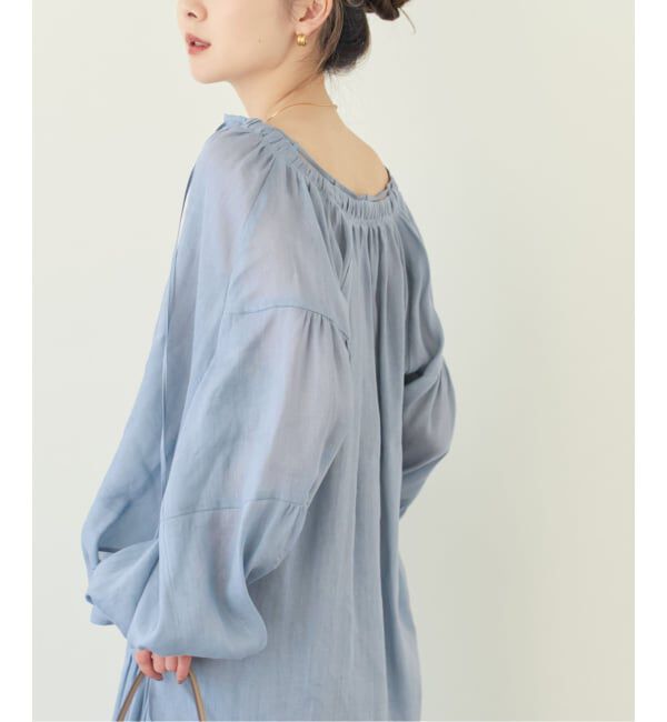 NOBLE「《予約・セットアップ対応》ラミーリヨセルツイルギャザーブラウス」|シャツ・ブラウス|