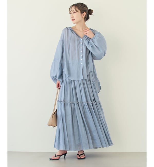 NOBLE「《予約・セットアップ対応》ラミーリヨセルツイルギャザーブラウス」|シャツ・ブラウス|