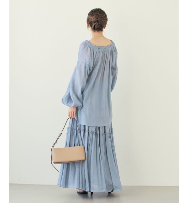 NOBLE「《予約・セットアップ対応》ラミーリヨセルツイルギャザーブラウス」|シャツ・ブラウス|