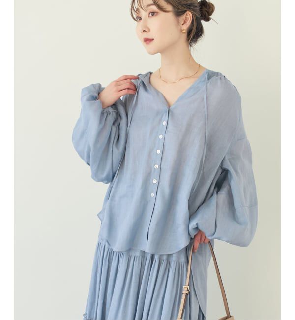NOBLE「《予約・セットアップ対応》ラミーリヨセルツイルギャザーブラウス」|シャツ・ブラウス|