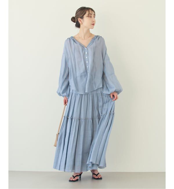 NOBLE「《予約・セットアップ対応》ラミーリヨセルツイルギャザーブラウス」|シャツ・ブラウス|