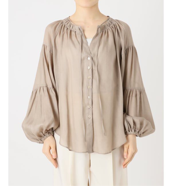 NOBLE「《予約・セットアップ対応》ラミーリヨセルツイルギャザーブラウス」|シャツ・ブラウス|