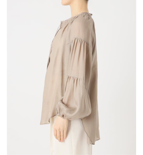 NOBLE「《予約・セットアップ対応》ラミーリヨセルツイルギャザーブラウス」|シャツ・ブラウス|