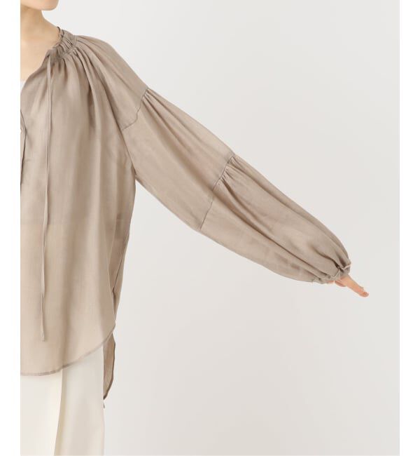 NOBLE「《予約・セットアップ対応》ラミーリヨセルツイルギャザーブラウス」|シャツ・ブラウス|