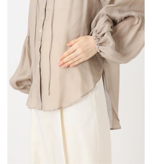 NOBLE「《予約・セットアップ対応》ラミーリヨセルツイルギャザーブラウス」|シャツ・ブラウス|