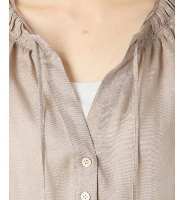NOBLE「《予約・セットアップ対応》ラミーリヨセルツイルギャザーブラウス」|シャツ・ブラウス|
