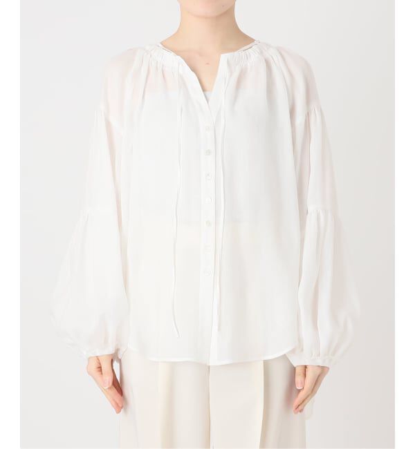 NOBLE「《予約・セットアップ対応》ラミーリヨセルツイルギャザーブラウス」|シャツ・ブラウス|