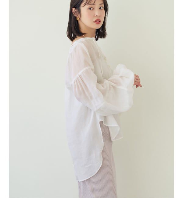 NOBLE「《予約・セットアップ対応》ラミーリヨセルツイルギャザーブラウス」|シャツ・ブラウス|