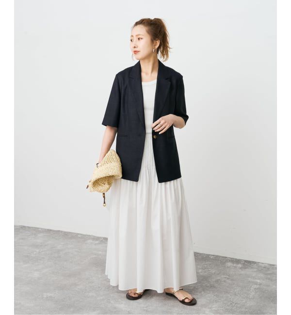 Spick and Span「《手洗い可 / 予約》CO/PAシアータイプライターギャザースカート」|スカート|