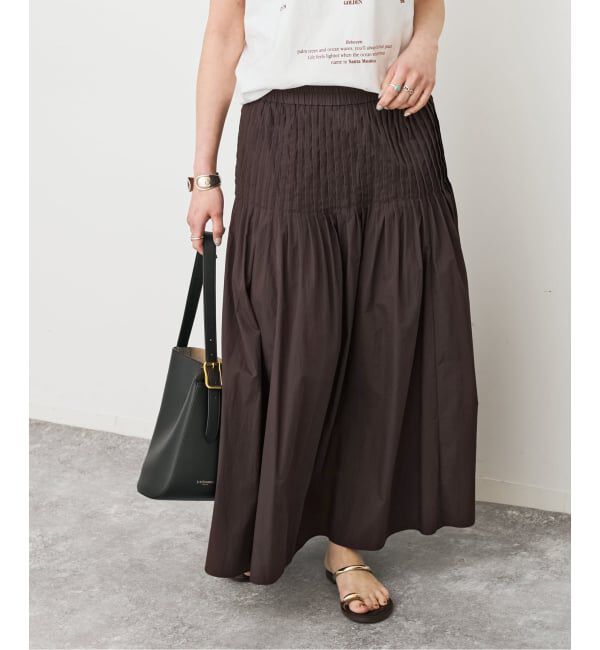 Spick and Span「《手洗い可 / 予約》CO/PAシアータイプライターギャザースカート」|スカート|