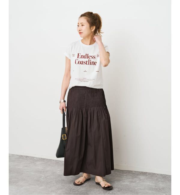 Spick and Span「《手洗い可 / 予約》CO/PAシアータイプライターギャザースカート」|スカート|