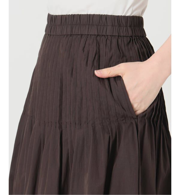 Spick and Span「《手洗い可 / 予約》CO/PAシアータイプライターギャザースカート」|スカート|