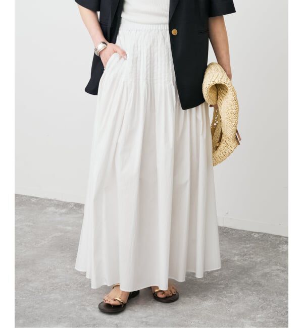 Spick and Span「《手洗い可 / 予約》CO/PAシアータイプライターギャザースカート」|スカート|