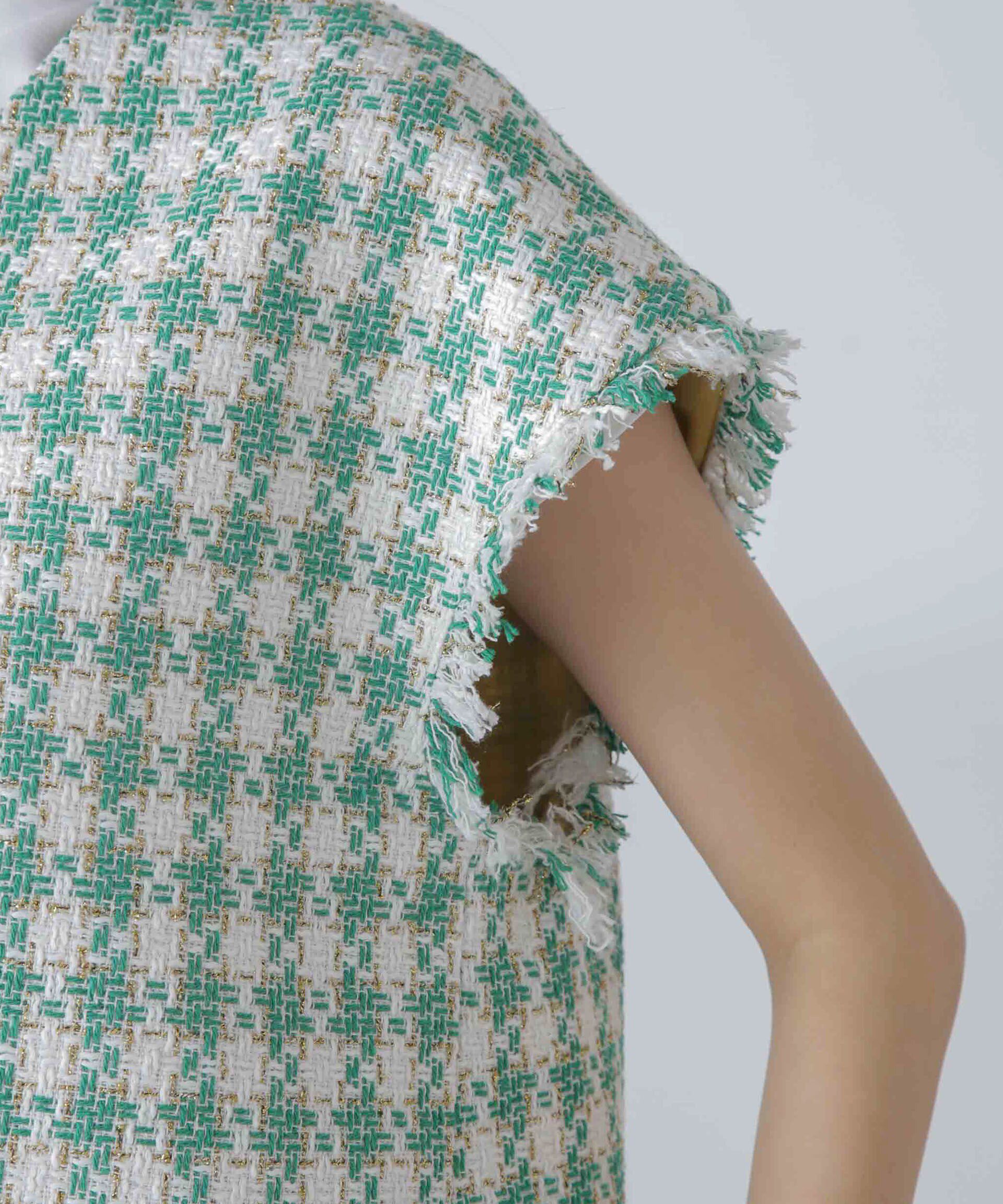 nano･universe「ラメファンシーツイード ショートジレ」|ベスト・ジレ|