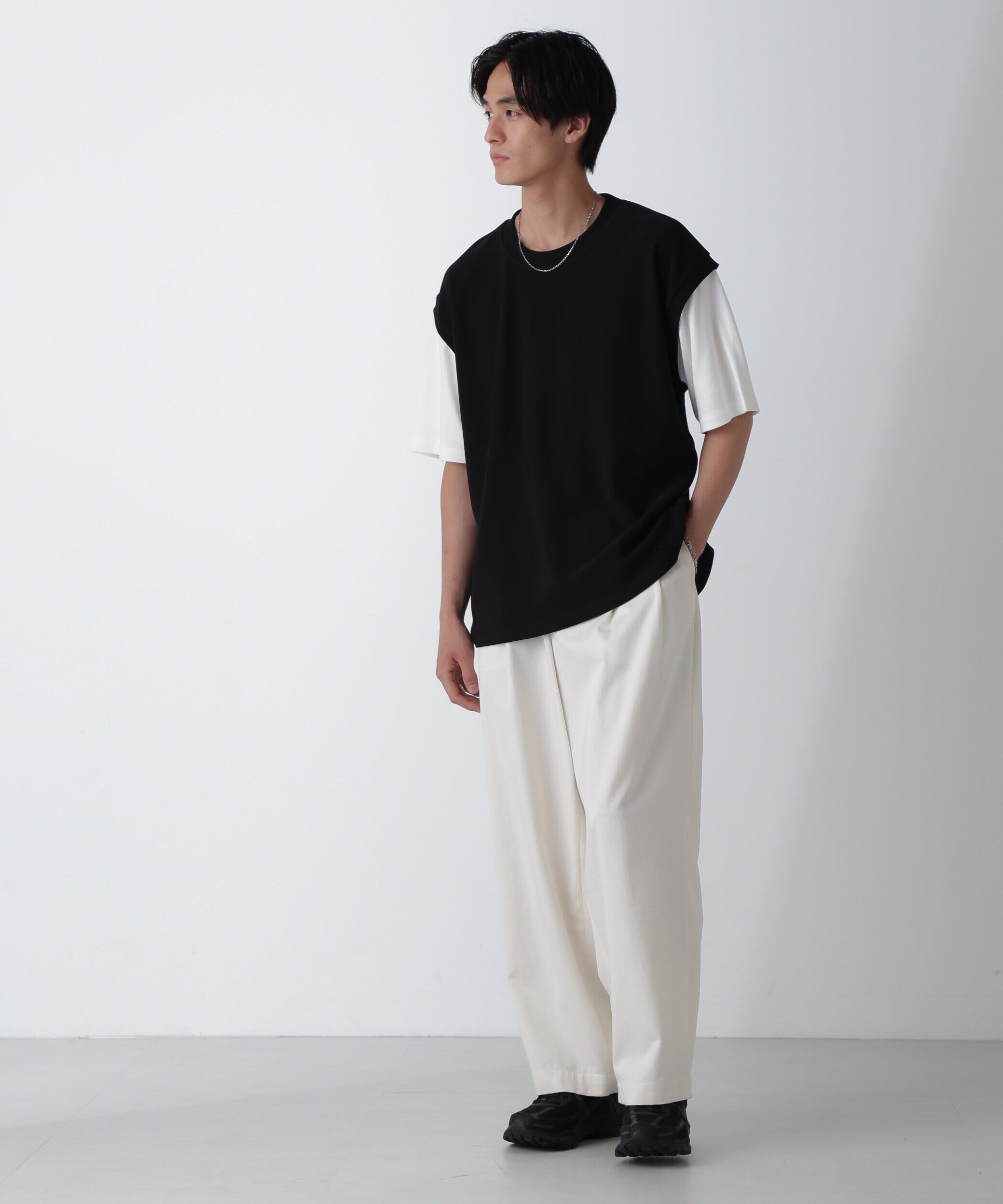 nano･universe「フェイクレイヤードリラックスTシャツ 半袖」|Tシャツ・カットソー|