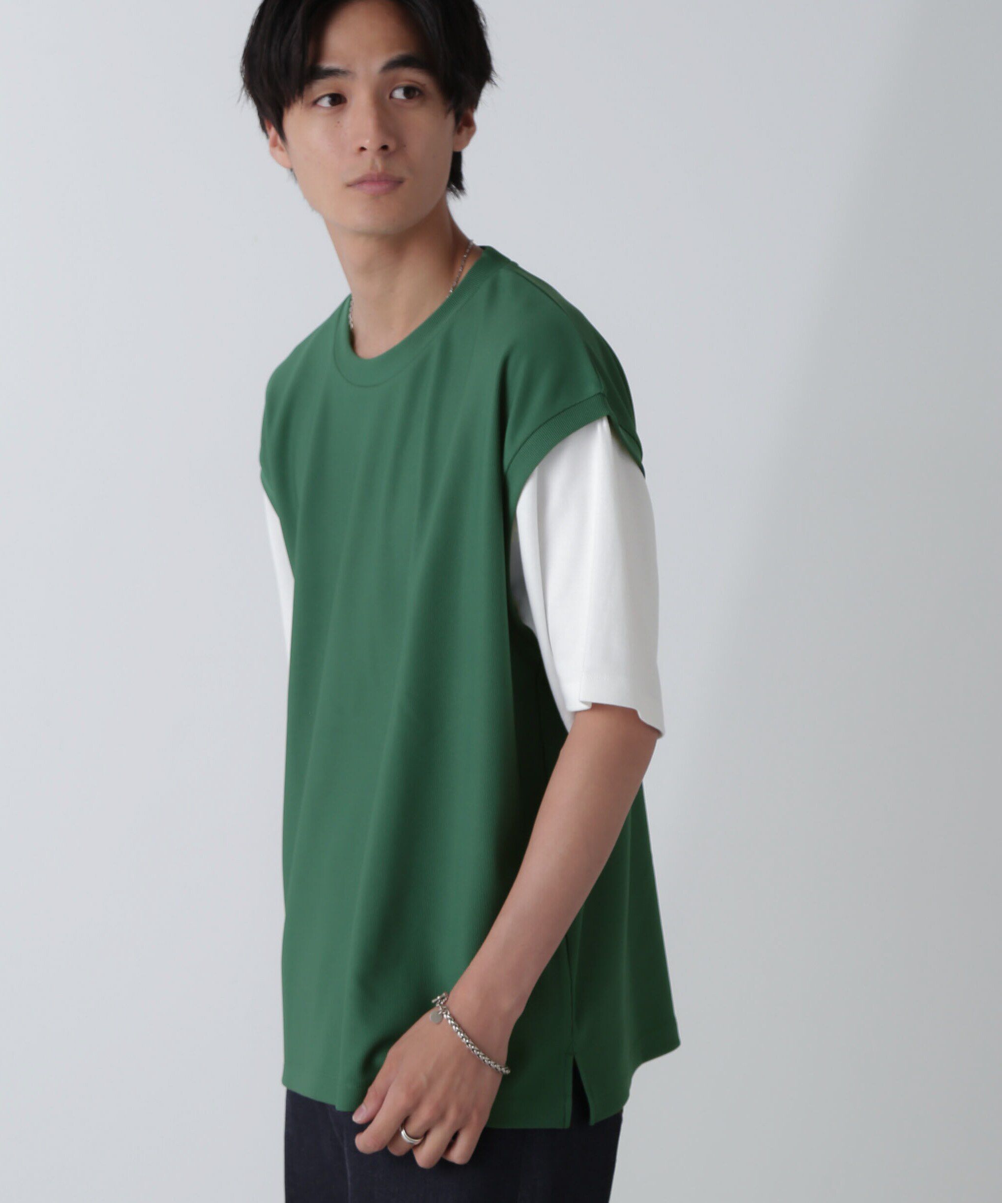 nano･universe「フェイクレイヤードリラックスTシャツ 半袖」|Tシャツ・カットソー|