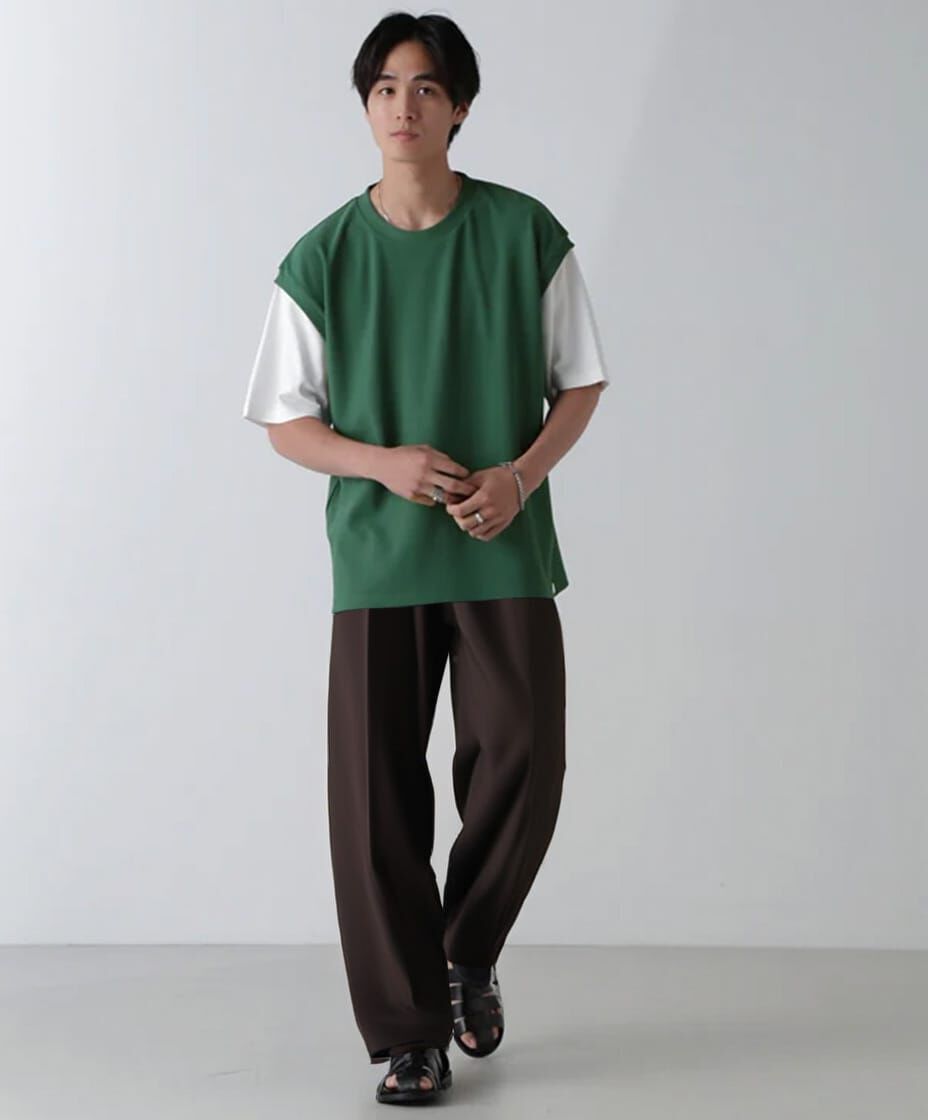 nano･universe「フェイクレイヤードリラックスTシャツ 半袖」|Tシャツ・カットソー|