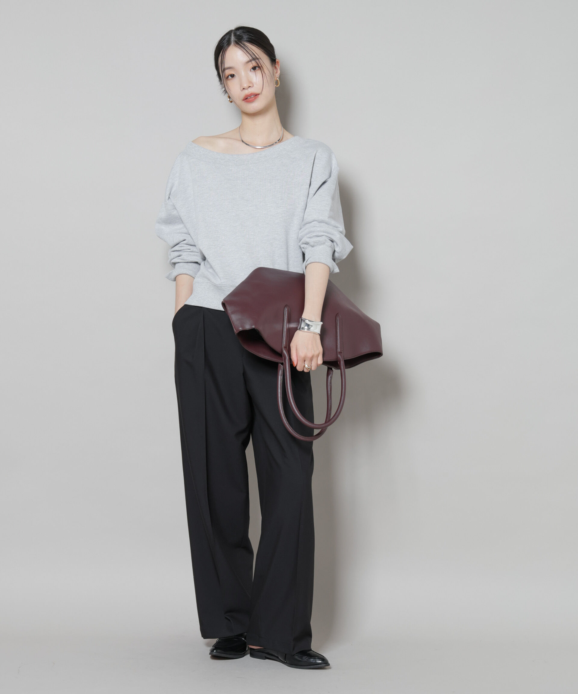 nano･universe「ワンタックセンタープレスストレートパンツ(セットアップ可)」|チノ|