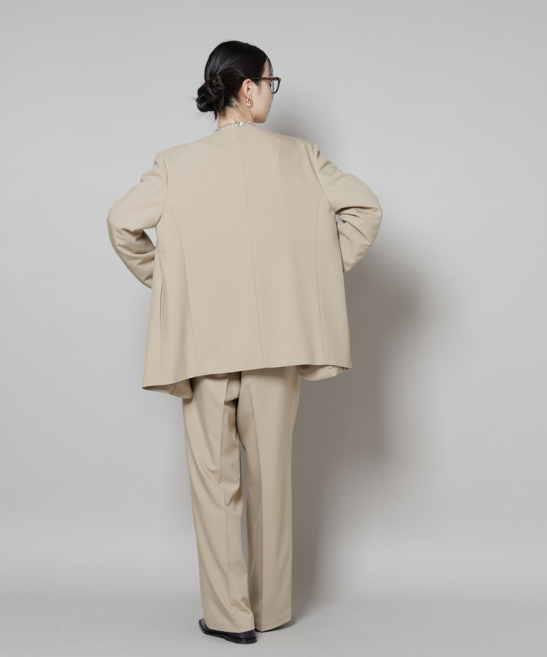 nano･universe「ワンタックセンタープレスストレートパンツ(セットアップ可)」|チノ|