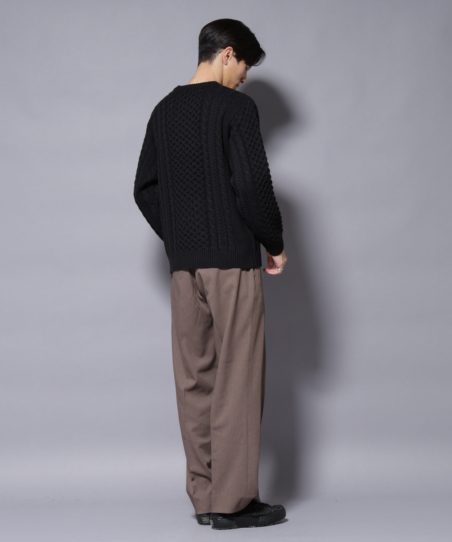 nano･universe「ローゲージケーブルニット」|ニット・セーター|