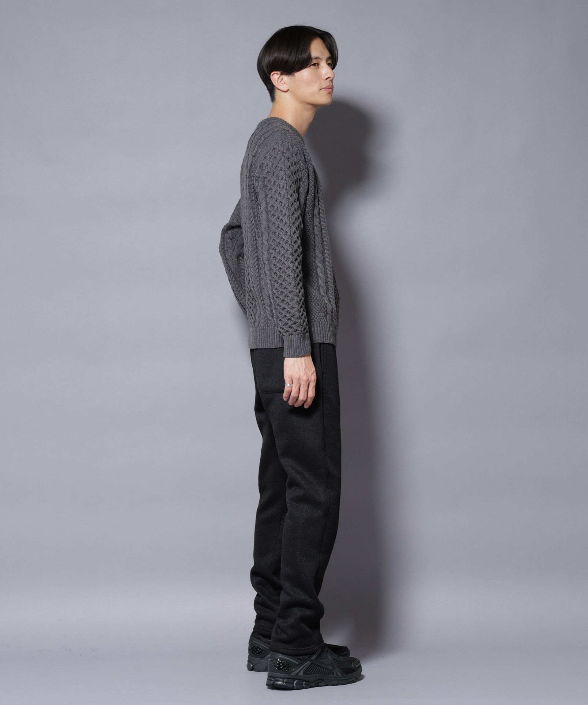 nano･universe「ローゲージケーブルニット」|ニット・セーター|