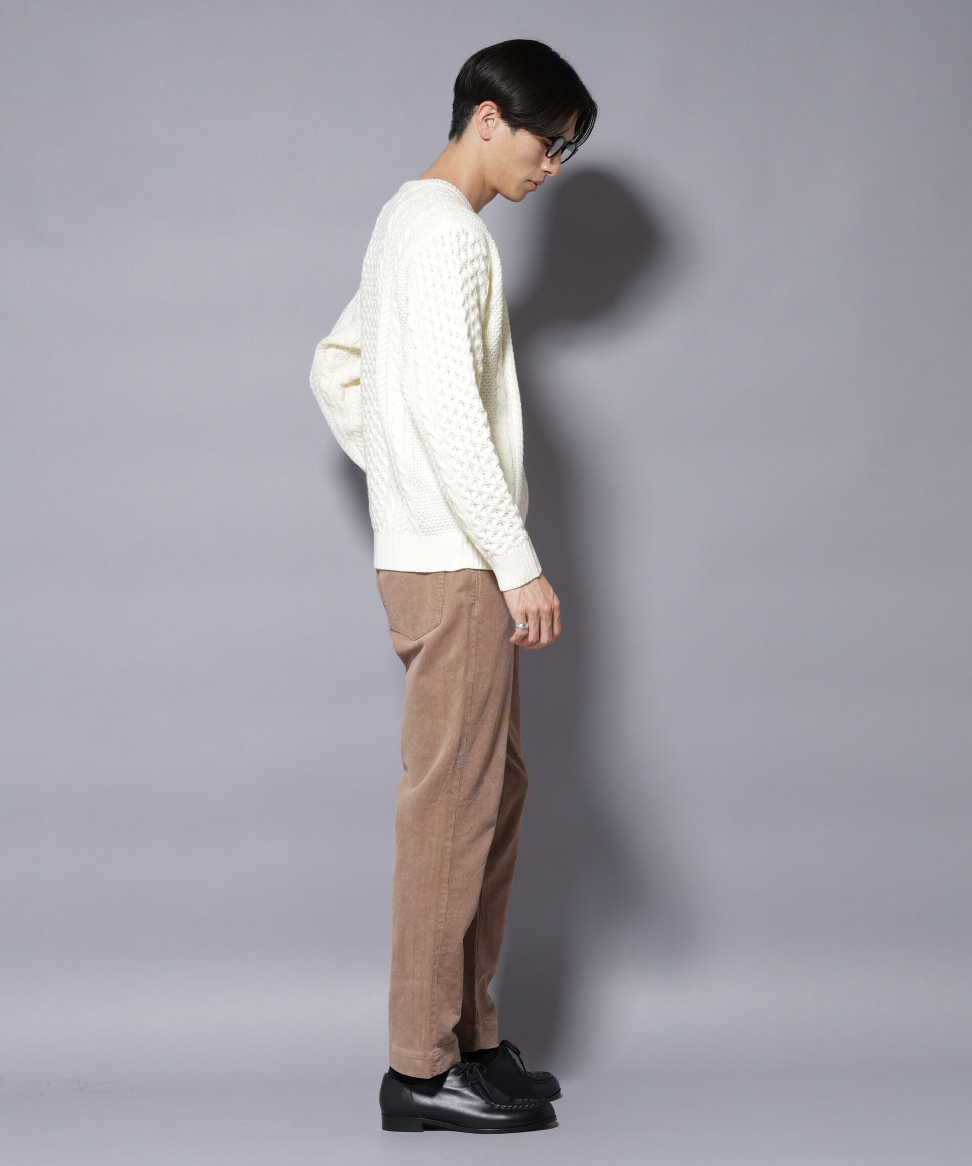 nano･universe「ローゲージケーブルニット」|ニット・セーター|