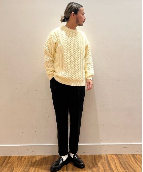 nano･universe「ローゲージケーブルニット」|ニット・セーター|