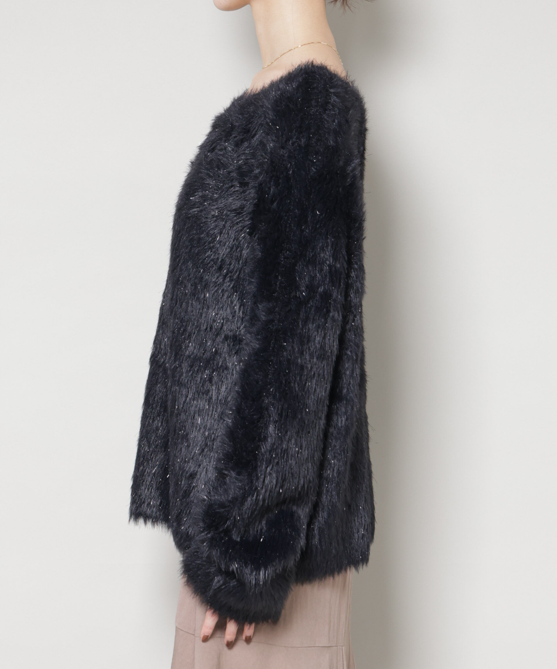 nano･universe「ミックスシャギーボートネックワイドニット」|ニット・セーター|