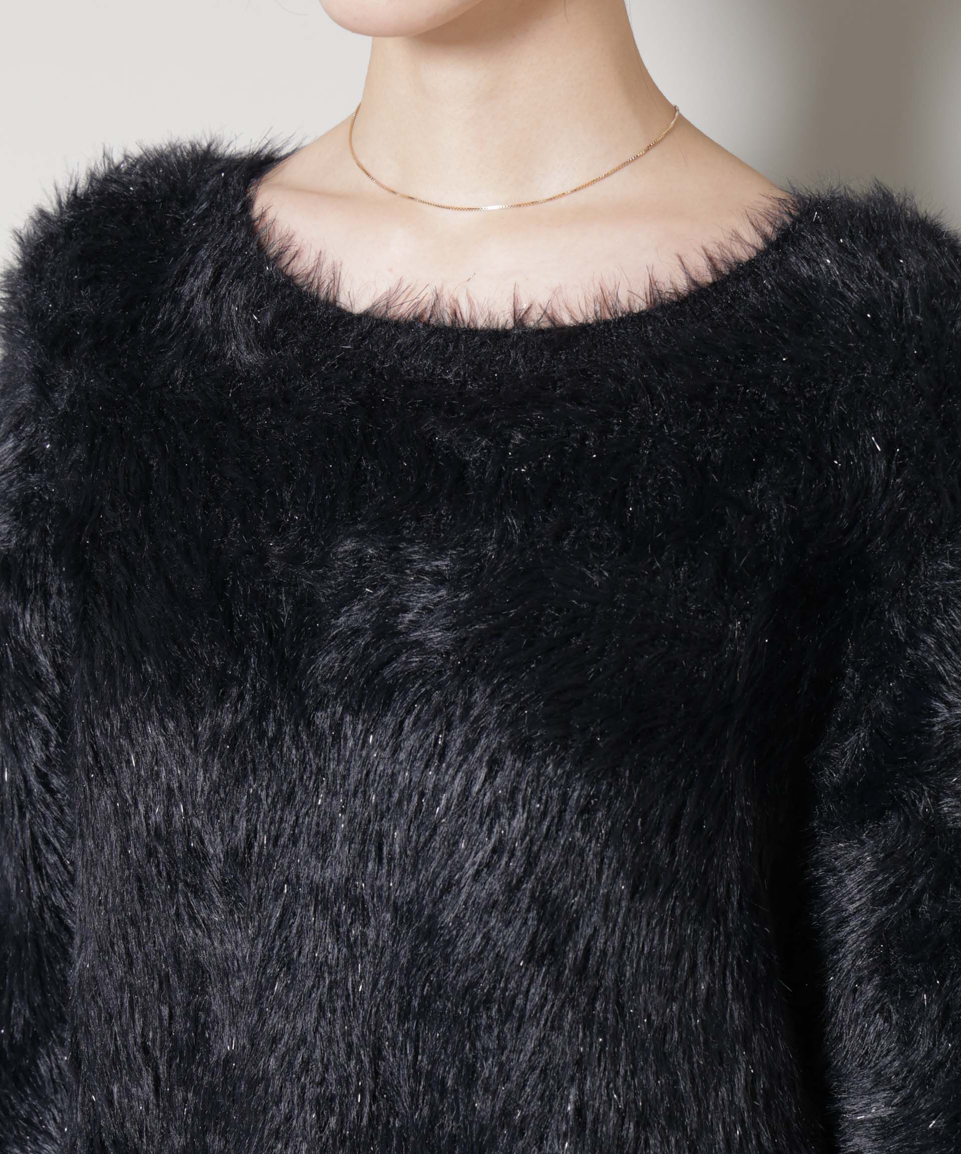 nano･universe「ミックスシャギーボートネックワイドニット」|ニット・セーター|