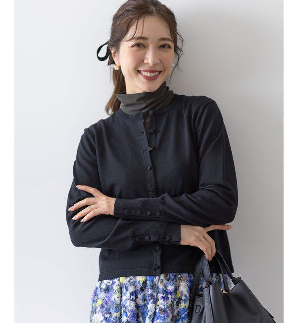 組曲「クルミボタン ニットカーディガン」|カーディガン|ブラック系