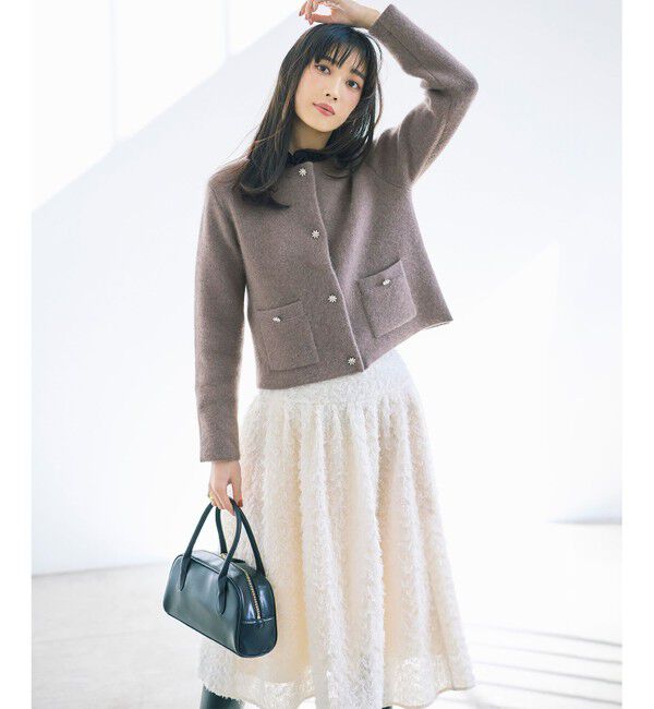 組曲「【加藤ローサさん着用】フラッフィーファーニット ジャケット」|カーディガン|