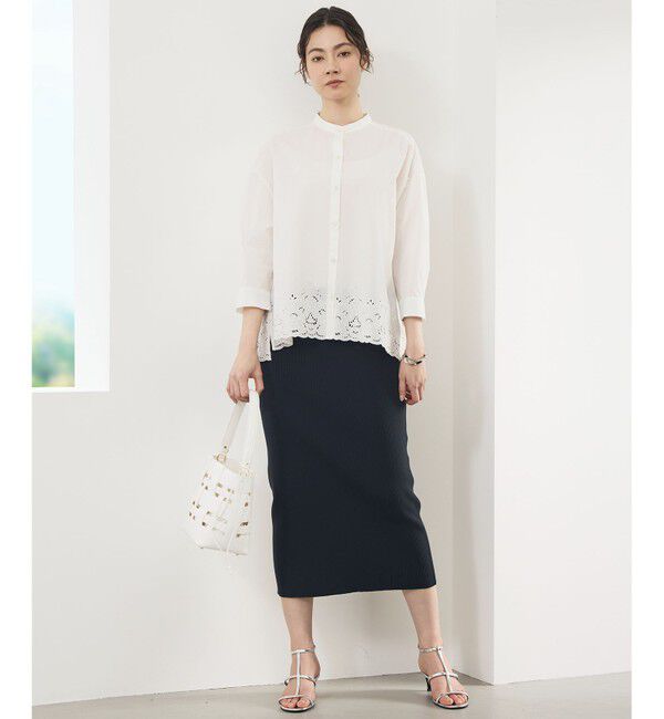 自由区「エンブロイダリーブロードバンドカラー ブラウス」|シャツ・ブラウス|