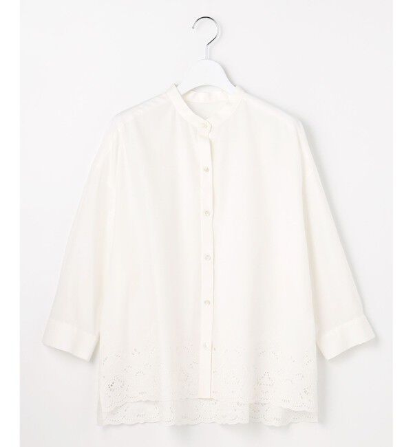 自由区「エンブロイダリーブロードバンドカラー ブラウス」|シャツ・ブラウス|
