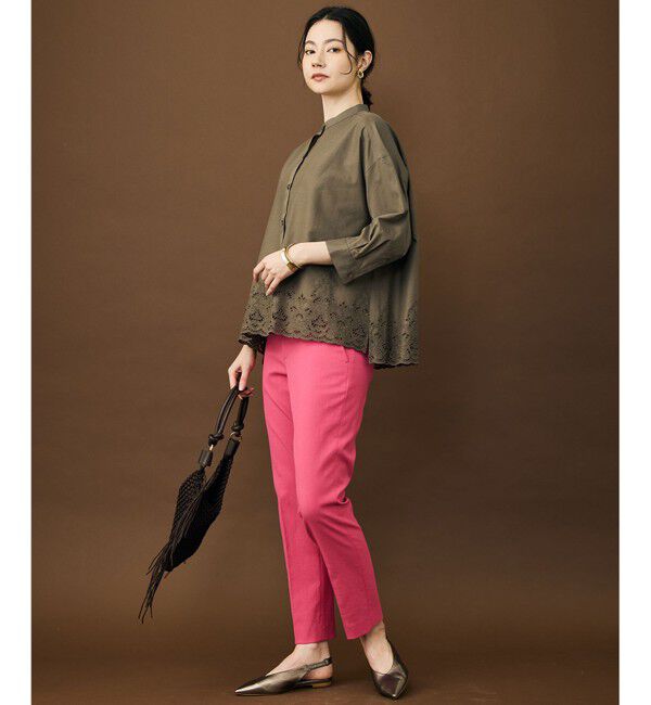 自由区「エンブロイダリーブロードバンドカラー ブラウス」|シャツ・ブラウス|