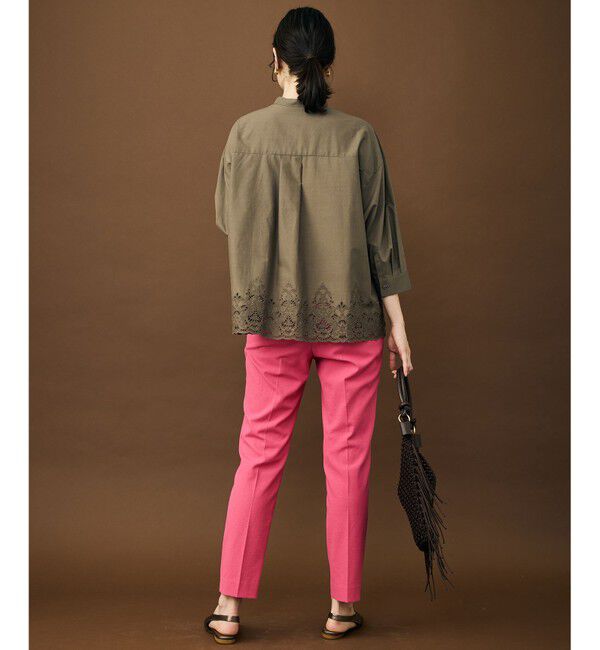 自由区「エンブロイダリーブロードバンドカラー ブラウス」|シャツ・ブラウス|