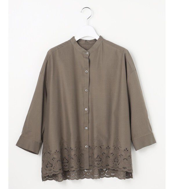 自由区「エンブロイダリーブロードバンドカラー ブラウス」|シャツ・ブラウス|