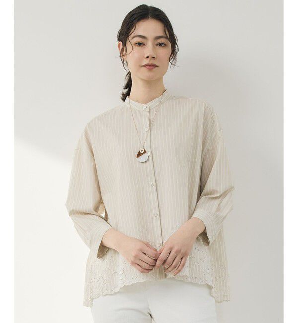 自由区「エンブロイダリーブロードバンドカラー ブラウス」|シャツ・ブラウス|ﾌﾗｯｸｽ&times;ｵ