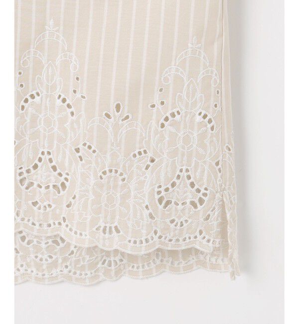 自由区「エンブロイダリーブロードバンドカラー ブラウス」|シャツ・ブラウス|