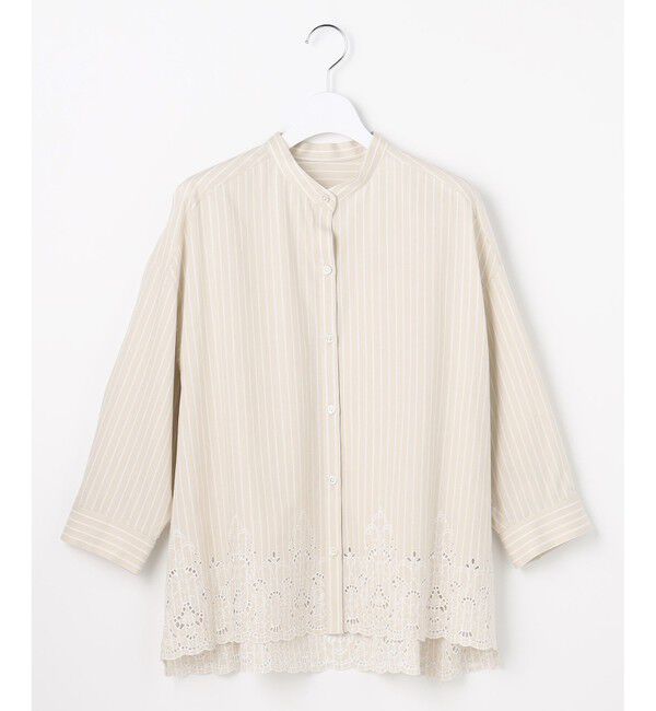 自由区「エンブロイダリーブロードバンドカラー ブラウス」|シャツ・ブラウス|